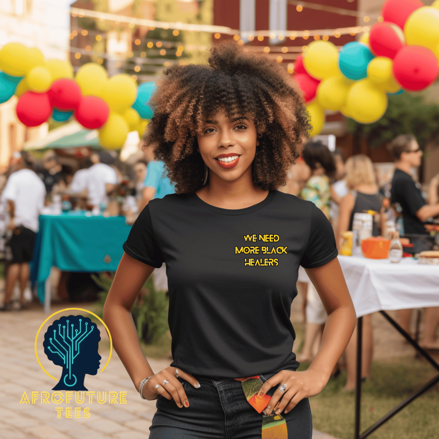 We Need More Black Healers Embroidered Tee
