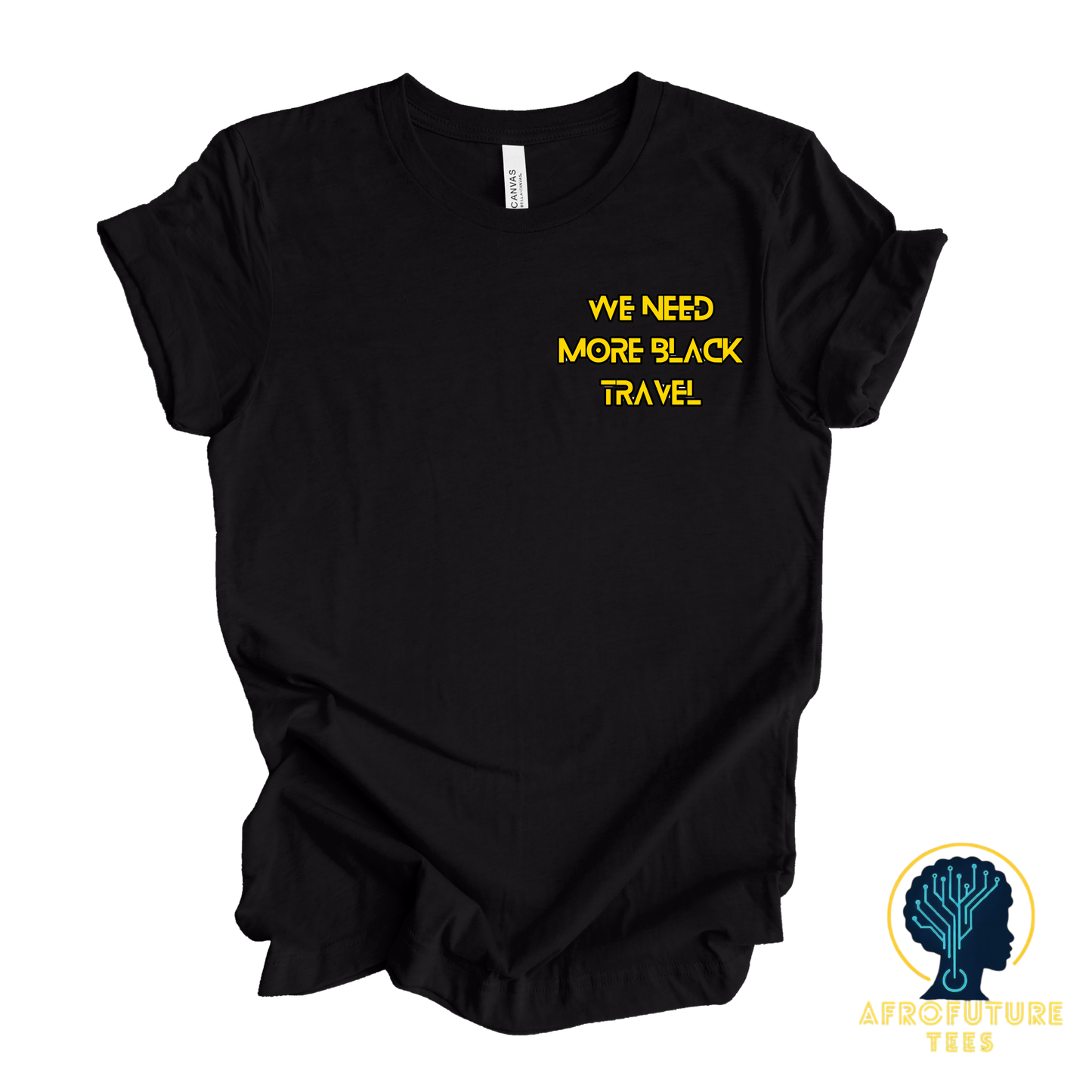 We Need More Black Travel Embroidered Tee